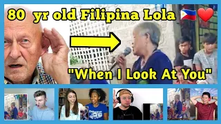 SHOCKING!😱🇵🇭 80 Year Old Filipina Sings WHEN I LOOK AT YOU| Foreign Reactions Compilation