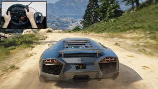 Lamborghini Reventon - GTA 5 with Steering Wheel - Logitech G29 Gameplay