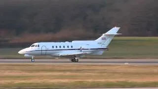 [HD] Royal Air Force BAe HS-125 take off at Geneva/GVA/LSGG