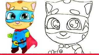 GINGER DRAWING  From Talking Tom Hero DASH Easy | How To Draw GINGER / Talking GINGER TOM