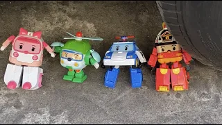 RoboCar Poli vs Car | Crunchy Test | Crushing Crunchy Soft Things by Car | Experiment car.