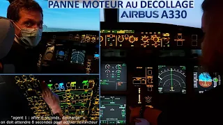 GESTION DE PANNE MOTEUR AU DECOLLAGE sur Airbus A330, check list complète