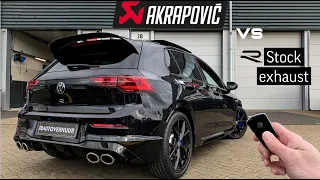 2022 VW Golf 8 R Sound AKRAPOVIC vs Stock Exhaust | Comparison Sound, Startups, Revs, Launch Control