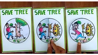 Save Tree Save Life Poster Drawing | Save Tree Save Earth Drawing | don't cut tree drawing #tree