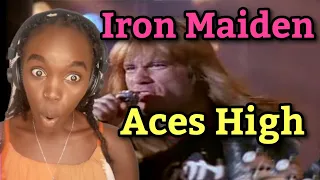 African Girl First Time Hearing Iron Maiden - Aces High (Official Video) | REACTION