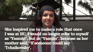 BU Commencement | Student Speaker | Yasmin Younis| Part 01