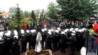 Protest pracowników KWK Brzeszcze pod Urzedem Gminy Brzeszcze