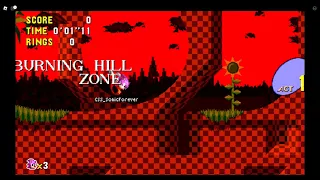 Classic Sonic Simulator V11.1 | Burning Hill Zone Act 1 | by:Sonicamario555