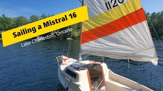 Sailing a Mistral 16 #lakecharleston