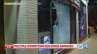 Vandalism north of downtown Grand Rapids protest