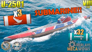 Submarine U-2501 3 Kills & 231k Damage | World of Warships Gameplay