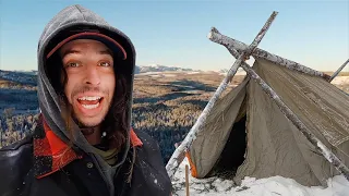-30°C Camping in Old Canvas Wall Tent