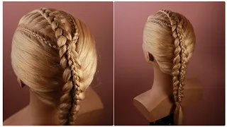 Accent braids & stacked Dutch braid ❤️