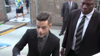 Rami Malek greeting fans at Jimmy Kimmel Live in Hollywood