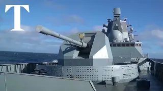 Russian warship with hypersonic Zircon missiles on drills in Atlantic
