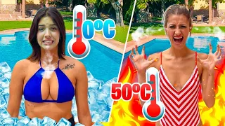 EL ÚLTIMO en SALIR DE LA PISCINA GANA 2000€!! Frío vs Calor