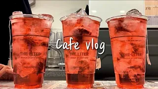 (Sub)🎉🎈80만 구독자 진심으로 감사합니다🎈🎉 / cafe vlog / 카페 브이로그 / 더리터 / asmr / nobgm