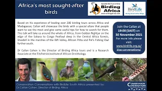 Conservation Conversations: Callan Cohen - Africa's most sought-after birds (30 November 2021)