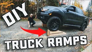 HOW TO BUILD WOOD TRUCK RAMPS - For your Truck Jeep Bronco Car !!!