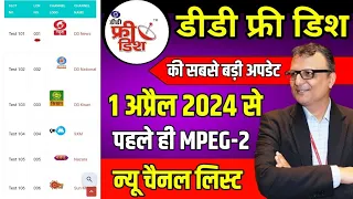New Channel List for MPEG-2 Box Before 1st April 2024 | DD Free Dish New Update Today | New Channels