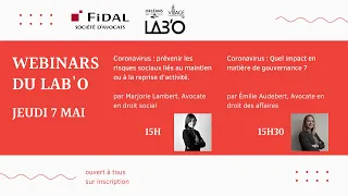 Webinars du LAB'O // FIDAL - "Coronavirus : Prévenir les risques sociaux" - 07/05/2020