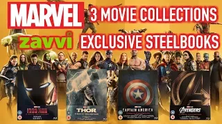 IRON MAN, THOR, CAPTAIN AMERICA, AVENGERS - 3 MOVIE COLLECTION STEELBOOKS (ZAVVI EXCLUSIVE)