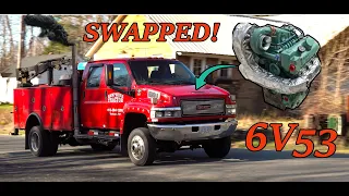 6v53t Detroit Diesel Swapped 2005 GMC Kodiak 4500! Plus - How to easily remove a transmission