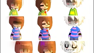 || frisk , sans , chara try each other’s clothes 👀✨|| undertale || gacha club ||
