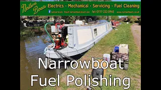 Narrowboat fuel clean /  polish on the trent and Mersey canal.