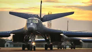 2 B1 bombers taking off from RAF Fairford