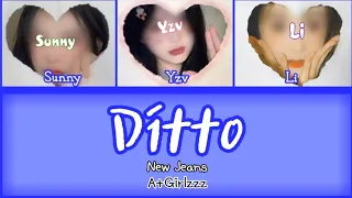 Ditto - New Jeans || 3 members [Easy Lyrics]