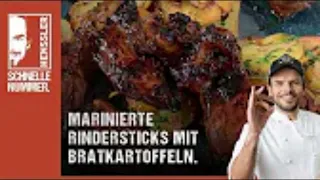 Marinierte Rindersticks mit Bratkartoffeln Rezept von Steffen Henssler