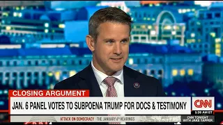 Rep. Kinzinger on CNN with Jake Tapper: J6 Committee Hearing, Trump Subpoena, What History Will Say