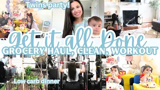 BUSY MOM OF 4 GET IT ALL DONE | HEALTHY GROCERY HAUL | MOM LIFE CLEAN + ORGANIZE, WORKOUT