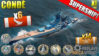 SUPERSHIP Condé 6 Kills & 276k Damage | World of Warships Gameplay Replay 4k