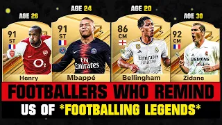 FOOTBALLERS Who Remind Us Of FOOTBALLING LEGENDS! 😱🔥 ft. Mbappe, Bellingham, Haaland… etc