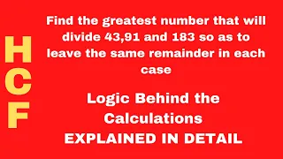 Find the greatest number that divides 43,91 and 183 so as to leave the same remainder in each case.