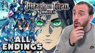Attack on Titan Endings (1-7) | First Time Reaction