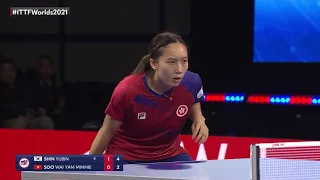 Shin Yubin vs Soo Wai Yam Minnie | 2021 World Table Tennis Championships Finals | WS | R128