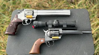 Deer Blind sighters: 44 Mag and 41 Mag Revolvers