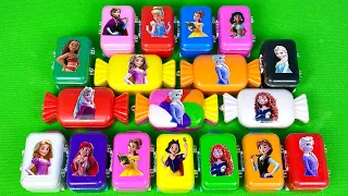 Finding Disney Princesses with CLAY inside Mini Suitcases, Big Candy! Satisfying ASMR Videos