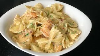 HOW TO MAKE CREAMY SHRIMP ALFREDO PASTA|BOWTIE RECIPE