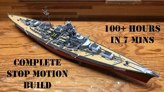 Building the Revell Bismark 1:350 - 100+ hours in 7 min - Complete Stop Motion Timelapse