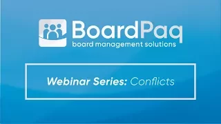 Webinar - Handling Conflicts of Interest