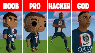 Minecraft KYLIAN MBAPPE STATUE HOUSE BUILD CHALLENGE - NOOB vs PRO vs HACKER vs GOD / Animation