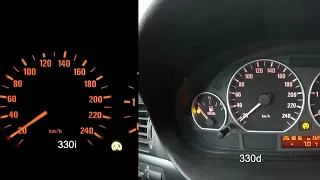 BMW E46 330i vs BMW E46 330d Acceleration Test