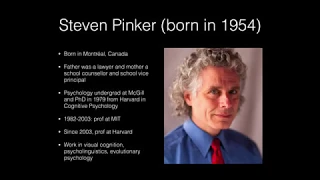 Lecture #12 -- Pinker's Blank Slate, Gender Differences, and the Current Crisis