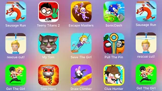 Rescue Cut,Clue Hunter,Pull The Pin,Save The Girl,Draw Climber,Tom Hero,My Tom /Best 8 Games Of Ipad