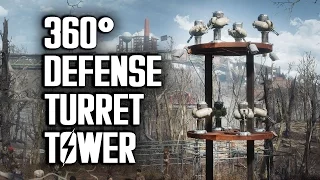 360° Defense Turret Tower - How to Build One - Fallout 4 Settlements