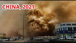 APOCALYPSE in CHINA!! Dramatic moment sandstorm swallowing Chinese city Dunhuang